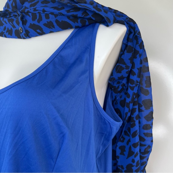 Torrid Animal Print Chiffon Shirtdress 3X 
Going Wild Blue Leopard100%Polyester - Picture 9 of 16